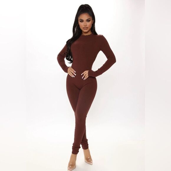 Maribel Snatched Jumpsuit In Chestnut Size Medium. Used Once, Great Condition - Picture 1 of 5